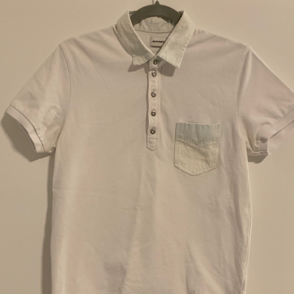 Men’s Diesel Distressed Polo Shirt (Size Medium)v